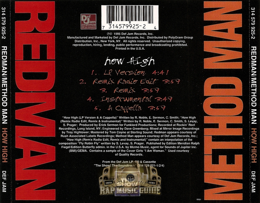 Redman / Method Man - How High: CD | Rap Music Guide